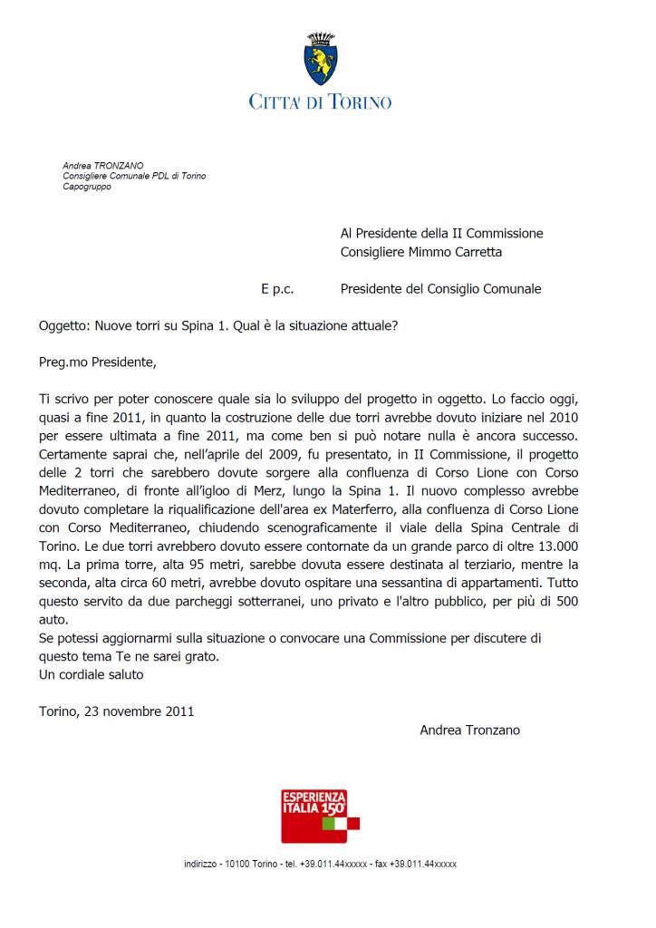 23.11.11_Lettera_DUE TORRI CORSO LIONE