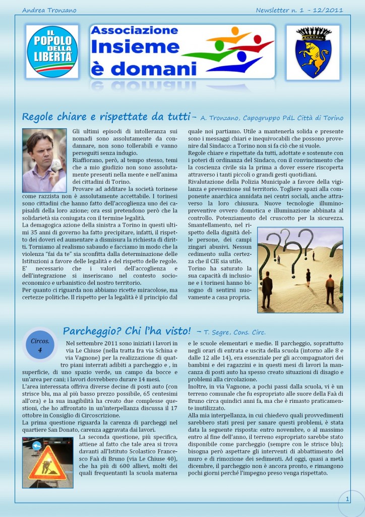 Newsletter n.1-2011