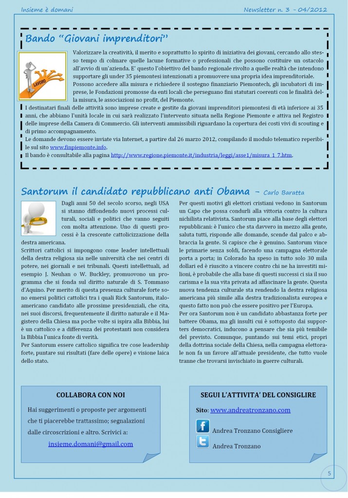 Newsletter n.3-2012-5