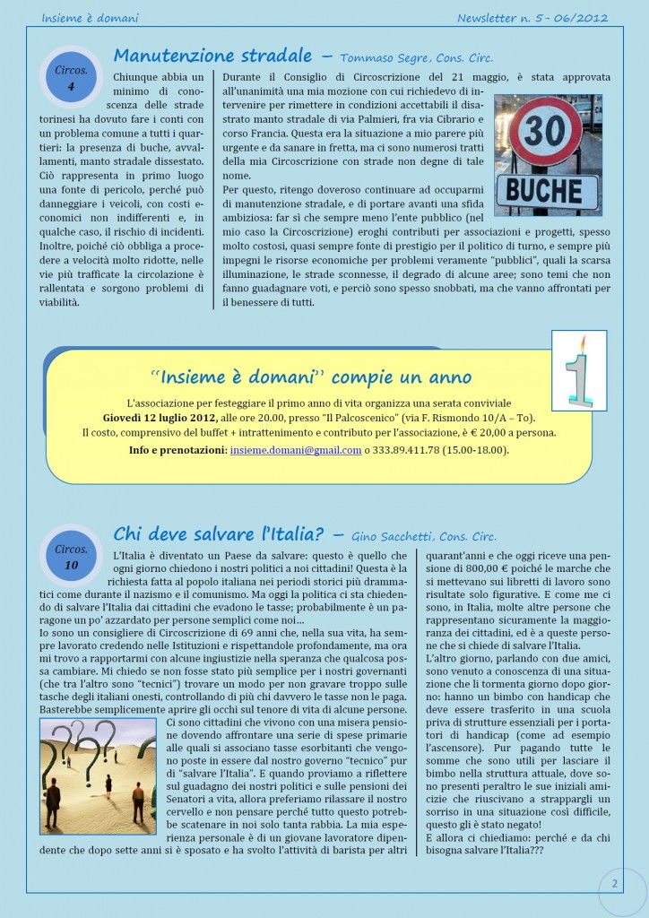 Newsletter n.5-2012-2