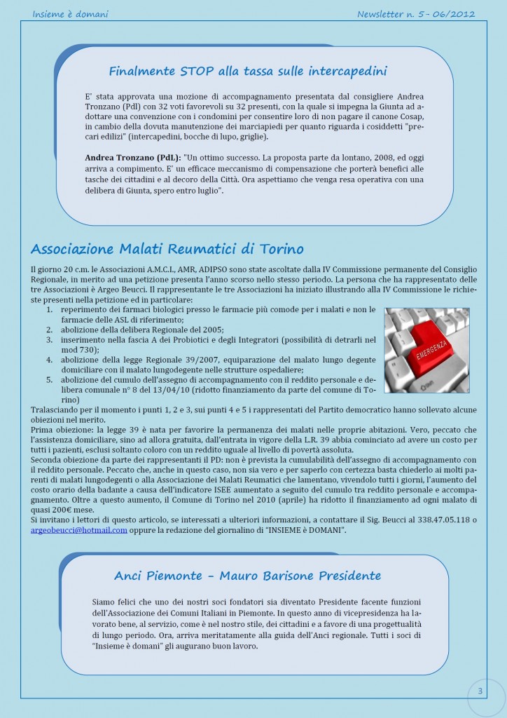 Newsletter n.5-2012-3