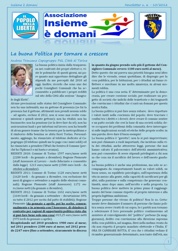 Newsletter n.6-2012