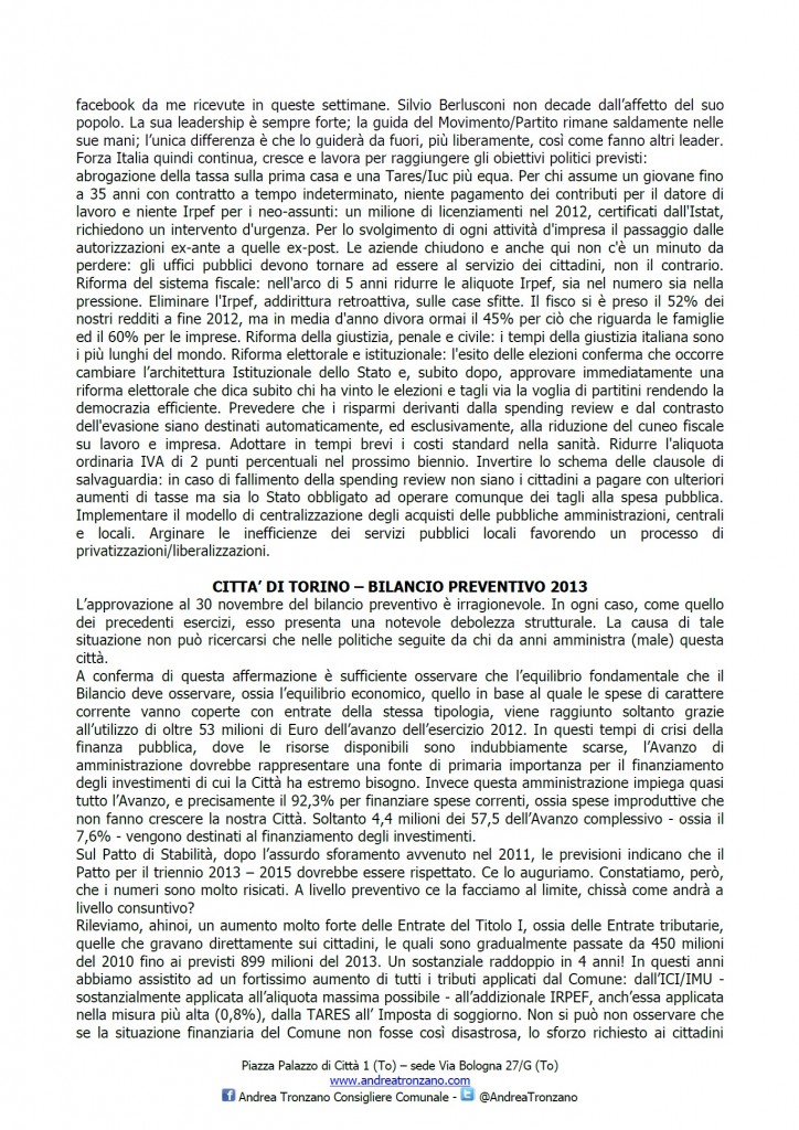 LETTERA A ELETTORI dicembre 2013-2