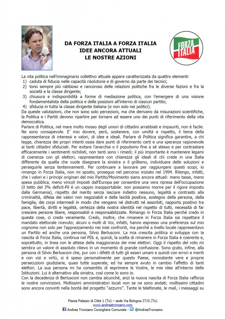 LETTERA A ELETTORI dicembre 2013