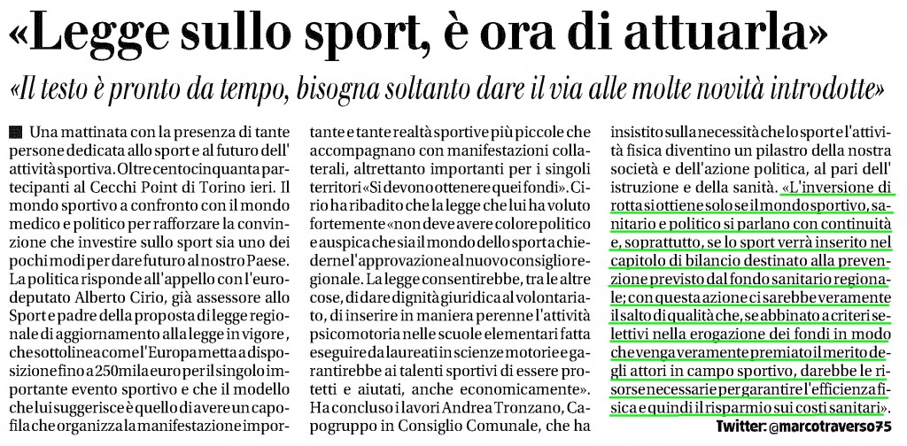 16.11.14_GiornalePiemonte_Convegno sport