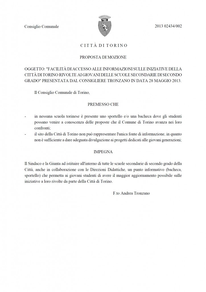 28.05.13_Mozione_Accesso informazioni