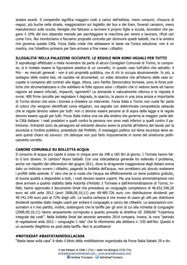 LETTERA A ELETTORI Natale 2014-2