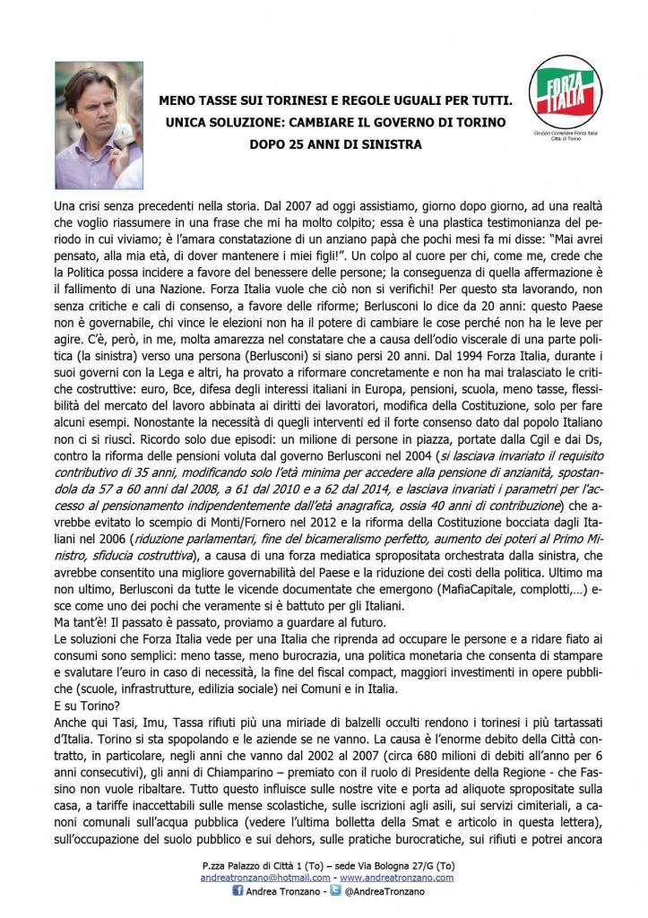 LETTERA A ELETTORI Natale 2014