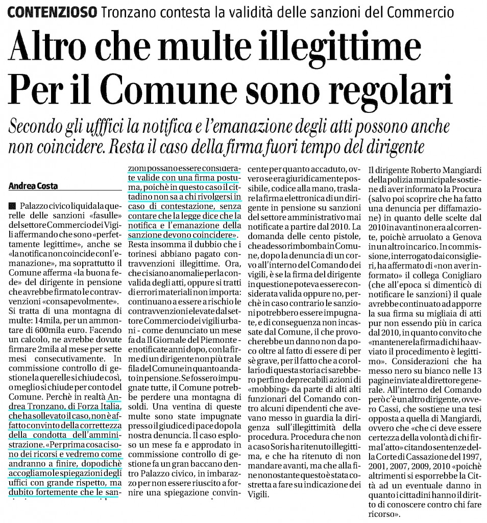 16.01.15_GiornalePiemonte_Multe