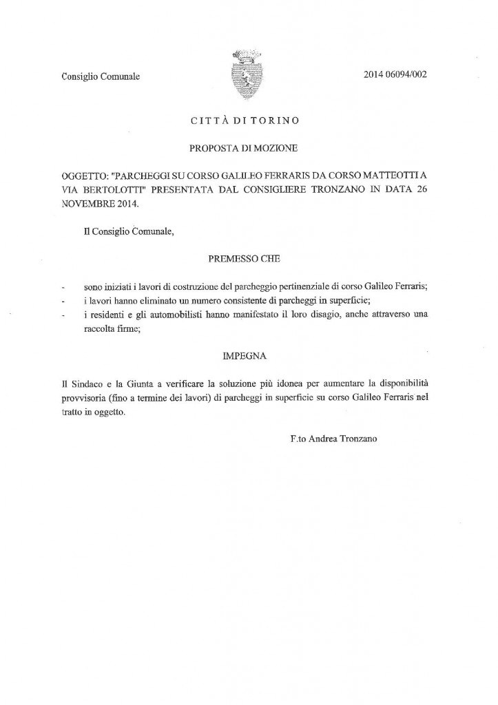 26.11.14_Mozione_Parcheggio Corso Galileo Ferraris