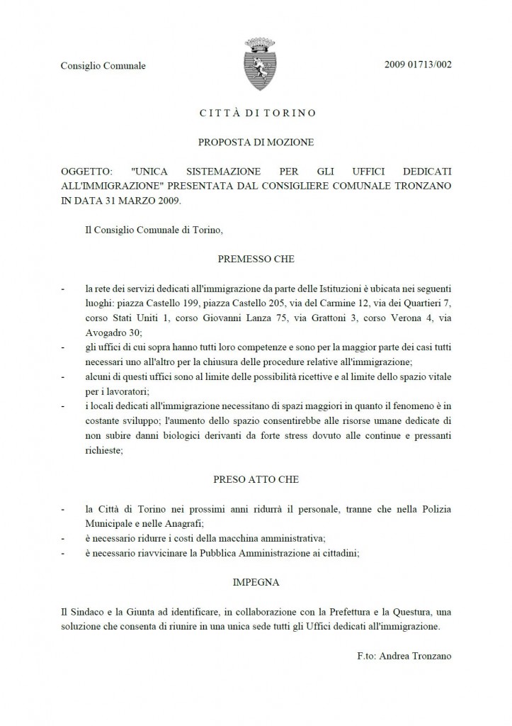 31.03.09_Mozione_Ufficio Immigrazione