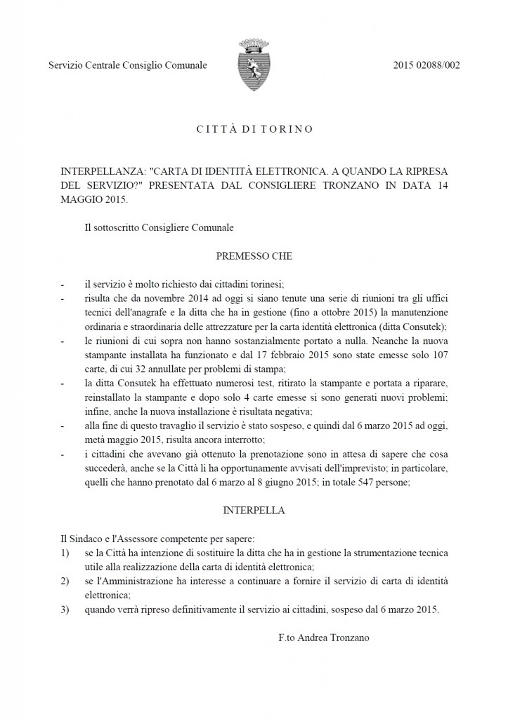 14.05.15_Interpellanza_Carta elettronica